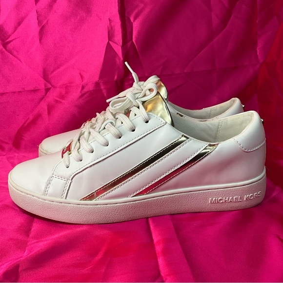 Michael Kors White and Gold Women's Sneakers 8M - Picture 11 of 12